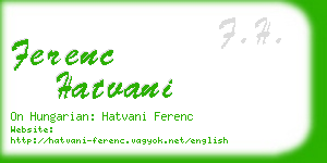 ferenc hatvani business card